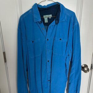 Territory Ahead Men's XL Bright Blue Jersey Lines Button Up Shirt